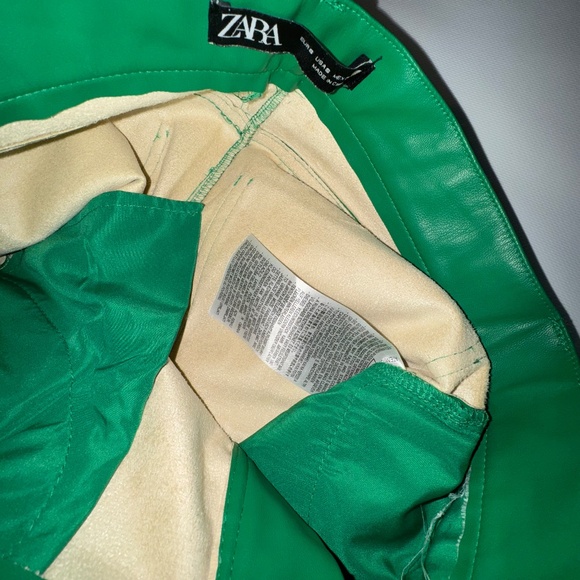 ✨PRICE DROP✨ Woman Coloured Faux Leather Trousers Pant Green sz - Picture 12 of 12